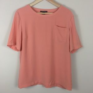 St. John Short Sleeve Oversized Blouse Top
